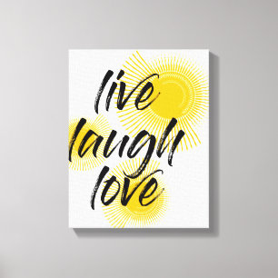 Toile Design moderne, gai, tendance Live Laugh Love
