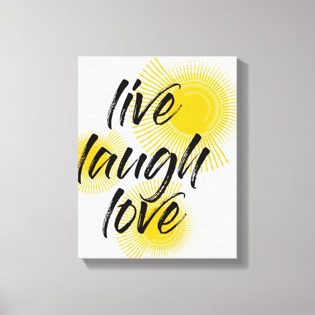 Toile Design moderne, gai, tendance Live Laugh Love (Recto)