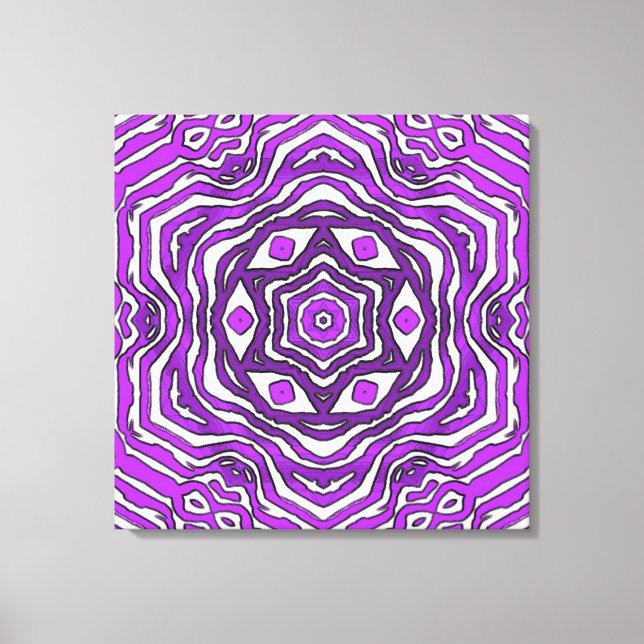 Toile Design Motif en cercle blanc violet (Recto)