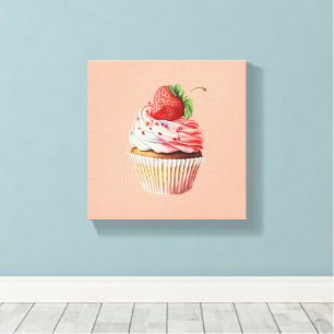 Toile Dessert sucré à la fraise Cupcake