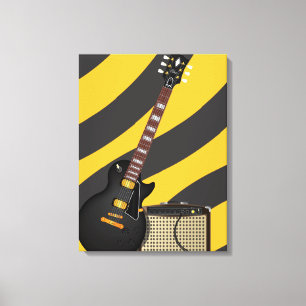 Toile Dessin animé de guitare blues