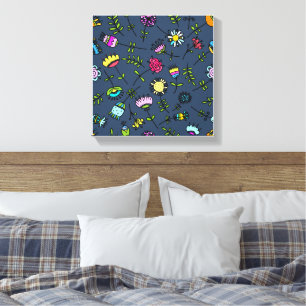 Toile Dessin artistique de motif floral fantaisiste