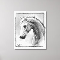 Dessin au fusain de tête de cheval Art équin