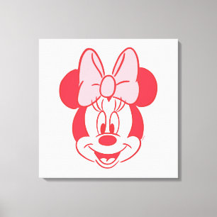 Toile Dessin au trait du visage à noeud de Minnie Mouse 