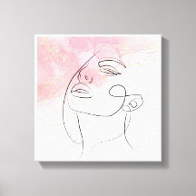 Dessin d'art de trait Femme contour de mur Art