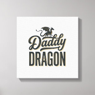 Toile Dessin de chemise à gravure vintage Daddy Dragon_1