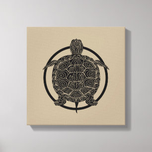 Toile Dessin de la tortue - Série des cercles de faune