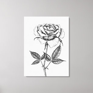 Toile Dessin de rose