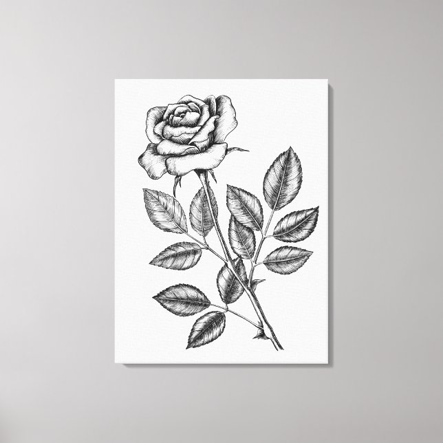 Toile Dessin de rose 2 (Recto)