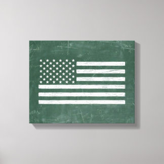 Toile Dessin de tableau noir du drapeau américain (dessi