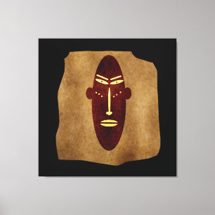 Toile Dessin de visage tribal africain vintage abstrait