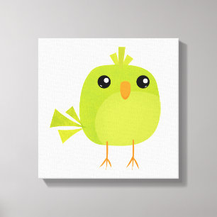 Toile Dessin d'oiseau vert