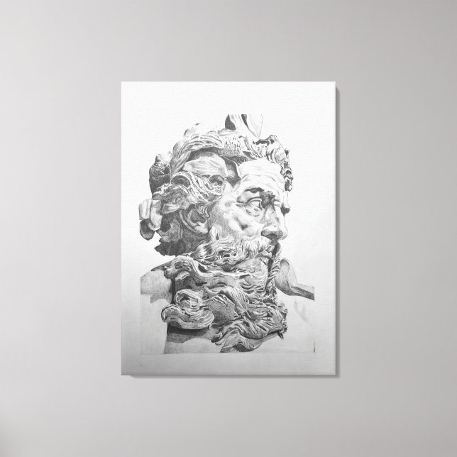 Toile Dessin du buste de Neptune (Lambert-Sigisbert) (Recto)