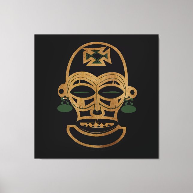 Toile dessin d'un masque tribal africain Abstrait (Recto)