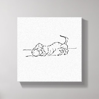 Toile Dessin humoristique en ligne de chien saucisse