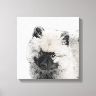 Toile Dessin Keeshond Chiot - Joli dessin original Chien