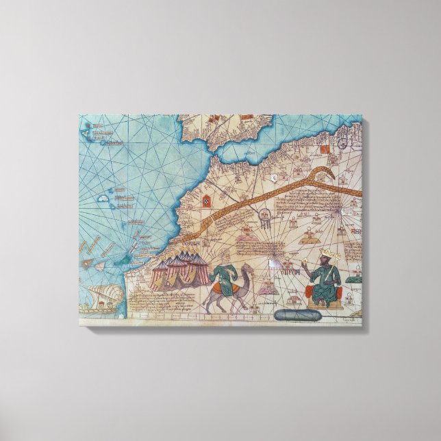 Toile Détail de l'Atlas Catalan, 1375 (Recto)