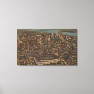 Toile Detroit, MI - Stade de baseball Aerial Briggs
