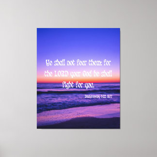 Toile Deutéronome 3:22 Bible Verse KJV Pic Wall Art