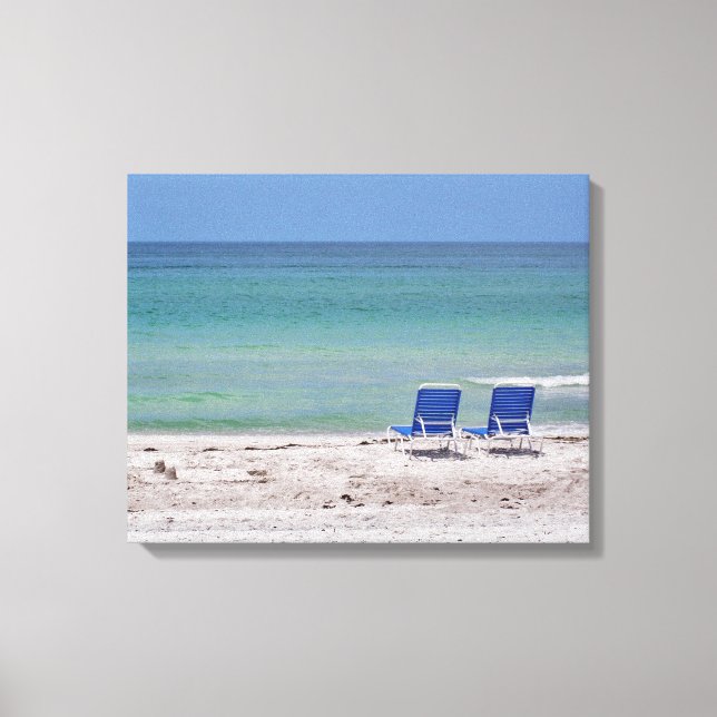 Toile Deux chaises sur la plage (Recto)