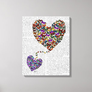 Toile Deux coeurs de papillon