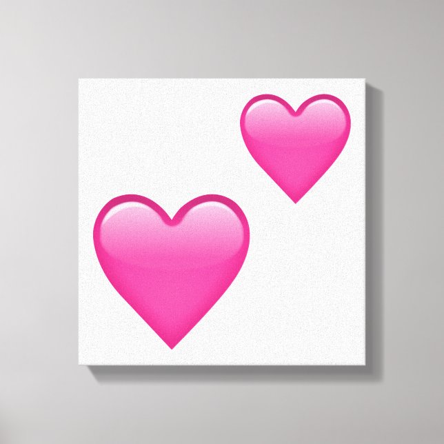 Toile Deux Coeurs roses - Emoji (Recto)