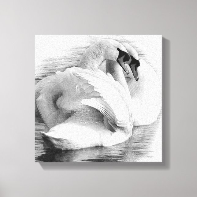 Toile Deux cygnes (Recto)