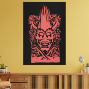 Toile Deux démons rouges avec des épées