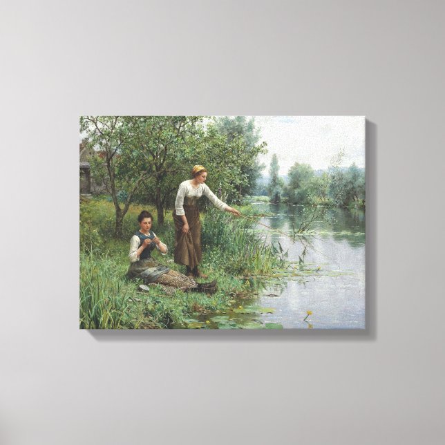 Toile Deux femmes pêche par Daniel Ridgway Knight (Recto)