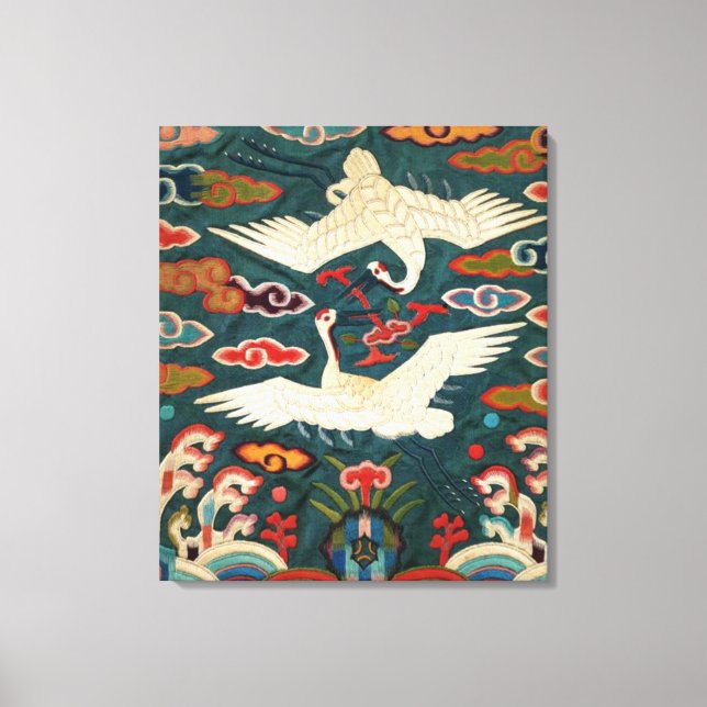 Toile Deux grues dans les nuages : Joseon Dynasty Rank B (Recto)