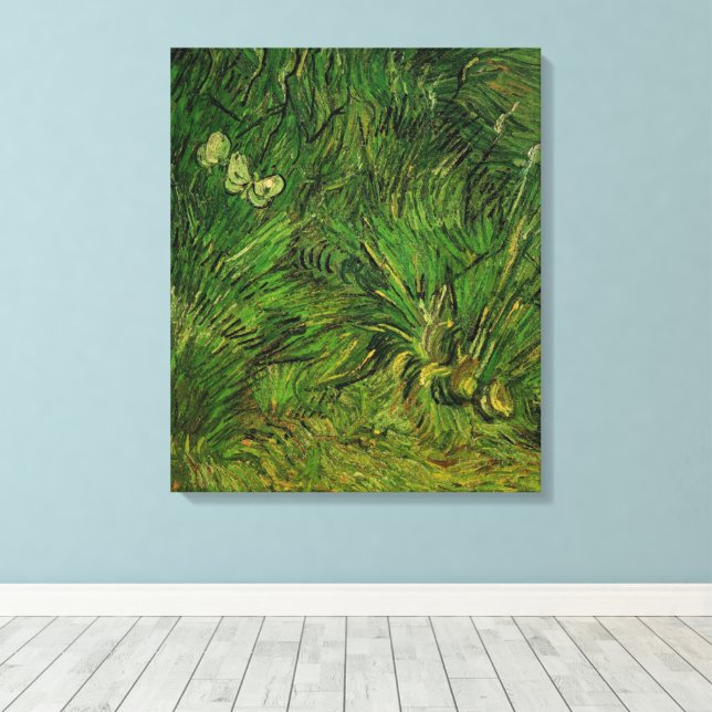 Toile Deux papillons blancs par Vincent van Gogh (Insitu (Plancher de Bois))