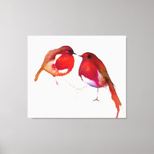 Toile Deux petits oiseaux d'encre 2014