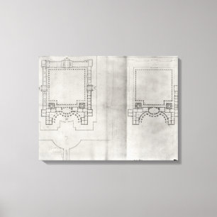 Toile Deux plans pour le premier projet pour le Louvre