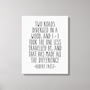 Toile Deux Routes Divergées Dans Un Bois, Robert Frost