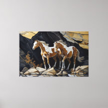 Deux tuyaux se promener sur les rochers Artwork Ca