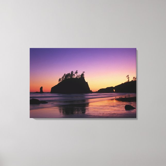 Toile Deuxième plage à Twilight, Olympic NP, WA, États-U (Recto)