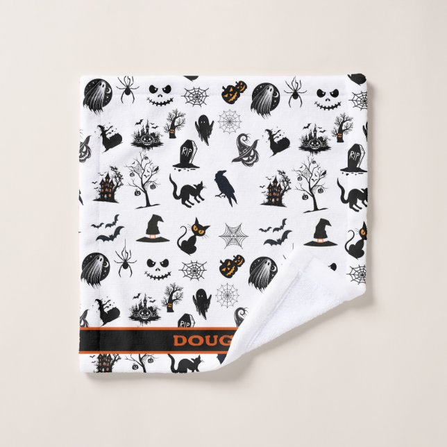 Toile d'Halloween personnalisée (Gant de toilette)