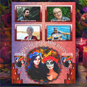 Toile Dia de Los Muertos Catrinas Family Altar 1718 Art