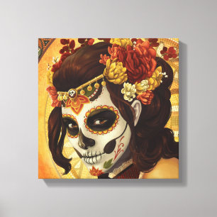 Toile Dia De Los Muertos Throw Pillow
