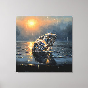 Toile Diamant Humide - Art Mélancolique de Style Impress