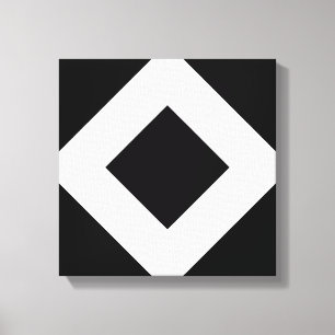 Toile Diamant noir, Bordure en blanc gras