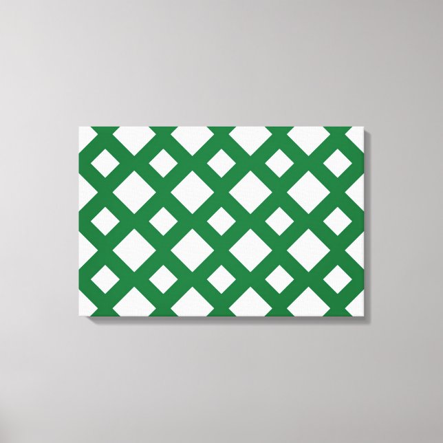 Toile Diamants blancs sur vert (Recto)