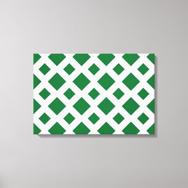 Toile Diamants verts sur blanc (Recto)