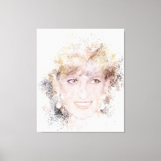 Toile Diana La princesse du peuple Portrait aquarelle (Recto)
