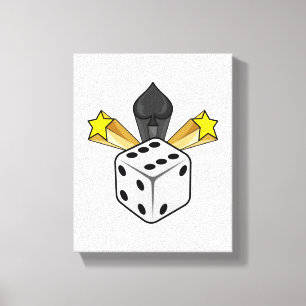 Toile Dice au Poker avec pique et étoiles
