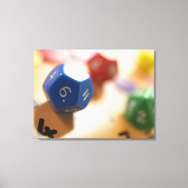Toile Dice sur le jeu de mathématiques (Recto)