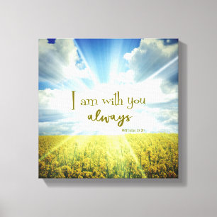 Toile Dieu est avec vous toujours Bible Verse Typographi