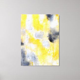 Toile "Différent" Art Abstrait noir et jaune