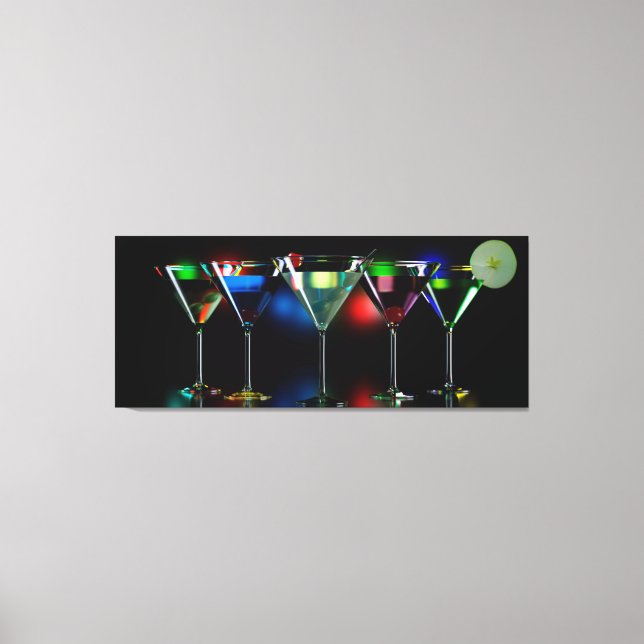 Toile Différents cocktails dans des lunettes à martini é (Recto)