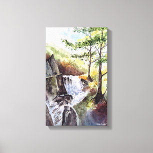 Toile d'impression d'aquarelle de rivière de